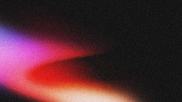 Grainy Gradient Background with Pink Red and Orange Glow, Dark Abstract Noise Texture, Blurred Colorful Light Beam Effect for Digital Design