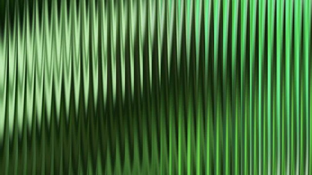 Vertical green metallic ribbed texture with gradient light reflections