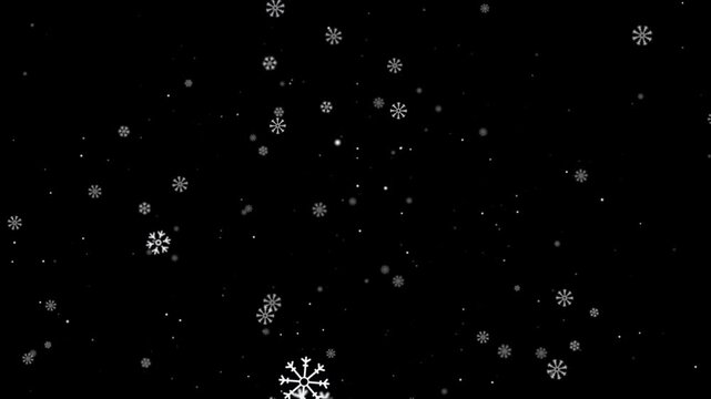 Christmas winter snowfall particle overlay animation on transparent background