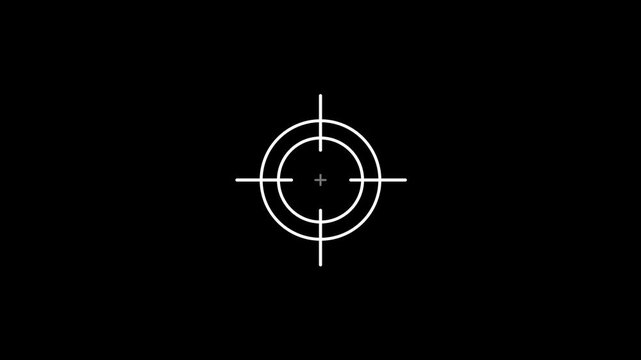 Scanning moving target shape with alpha channel, Target, Aim, Goal icons.Business target concept. Military training, Military target icon animation on black background.