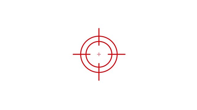 Scanning moving target shape with alpha channel, Target, Aim, Goal icons.Business target concept. Military training, Military target icon animation on black background.