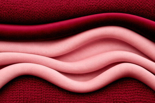 Luxury Burgundy Velvet, Cashmere Knit and Silk Fabric Texture Background