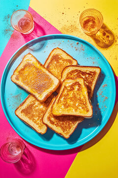 French Toast Platter with Cinnamon Glasses