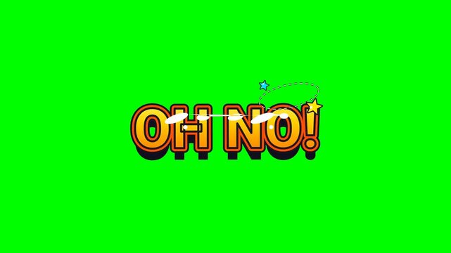 Comic Book Style Oh No Animated Text Motion Graphic on Green Screen