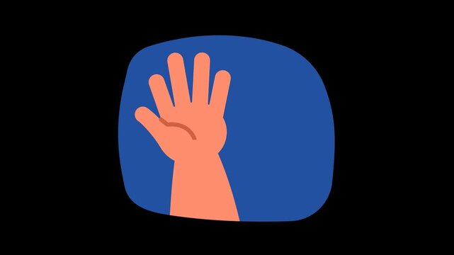 Touch Sense Human Hand Concept - Animation 2D, Animated Icon, Motion Graphic, Looping Smooth, High Quality, 4K