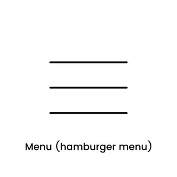 Hamburger menu line icon, three horizontal lines vector symbol for navigation, sidebar, dropdown and mobile app interface design