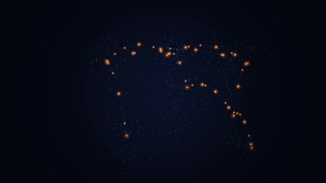 Glowing constellation stars forming a heart shape against space backdrop