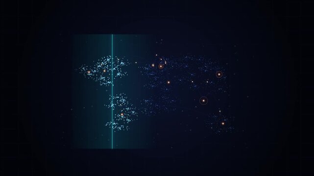 Space scene showing distant stars and glowing celestial objects in deep cosmic view