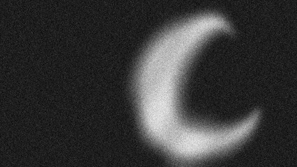 Grainy vintage crescent moon blur, monochrome abstract night sky glow, out of focus dark aesthetic background texture © Zcreatix