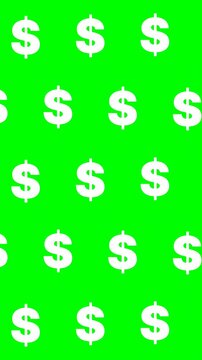 Repeating white dollar sign pattern on vibrant green background
