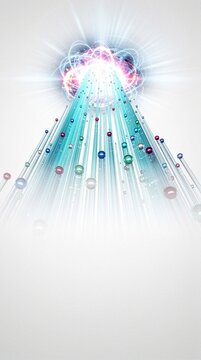 Vertical 3D Abstract Render of Converging Power Rays and Intense Energy Burst with Dynamic Composition (9:16)