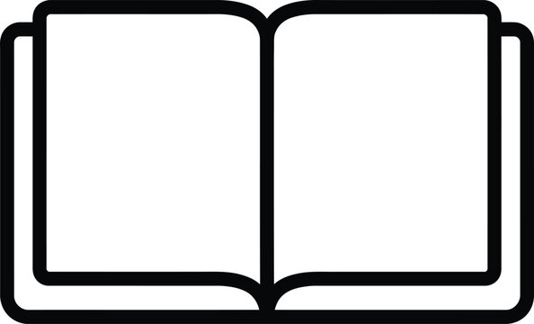 Open book icon, simple linear style