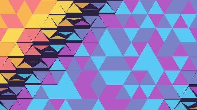 Origami paper triangles folding over in waves seamless loop