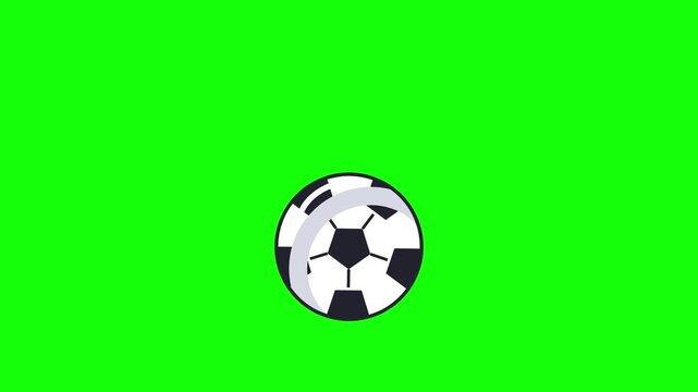 Soccer ball bouncing and rolling to a stop on green screen