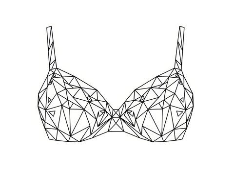 Wireframe geometric bra design illustration
