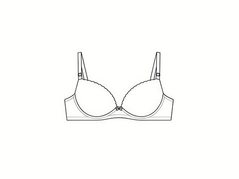 Minimalist bra illustration with adjustable straps
