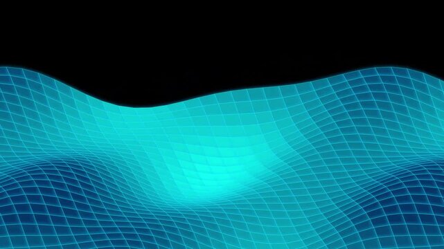 Abstract blue digital wave wireframe background