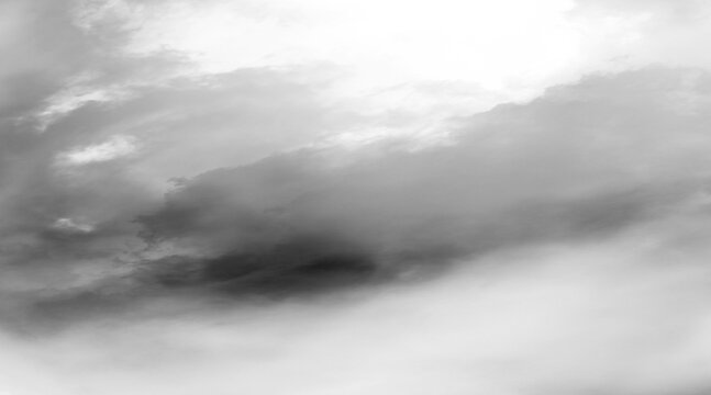 Soft White and Gray Foggy Clouds with Dark Smoky Mist and Abstract Atmospheric Texture Background
