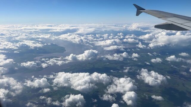 Inghilterra vista dall'aereo durante un volo