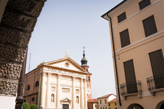 Cittadella city dome, historic church in old italian historic town in province of padua in veneto region