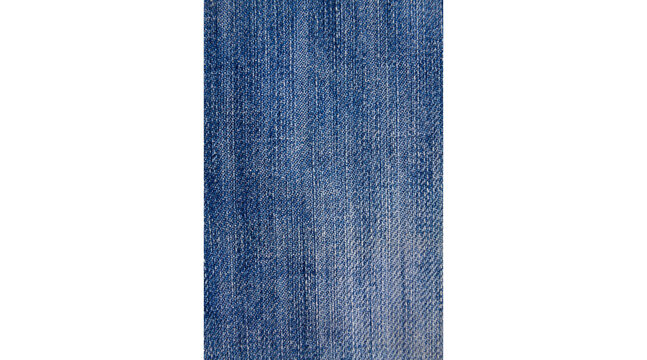 Blue denim fabric texture swatch isolated on white