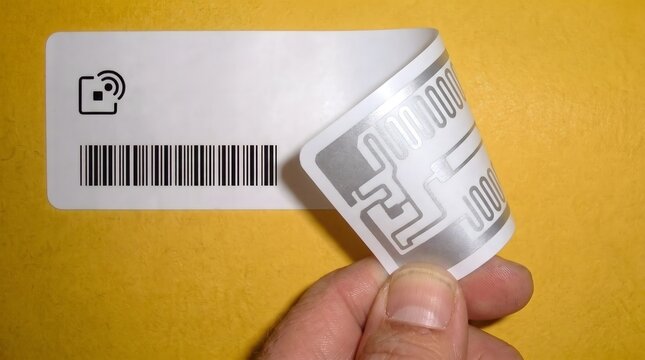 UHF RFID Label with Embedded Antenna and Barcode for Retail Tracking