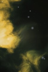 Yellow and green nebula with stars © rocky