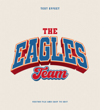 Varsity Eagles Team Editable Text Effect