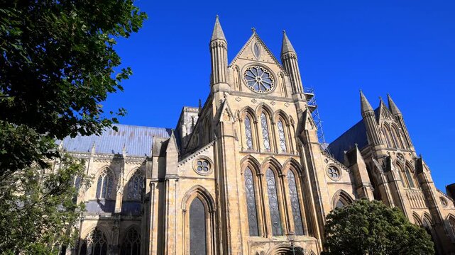 Blue sky day, above Beverely Minster.