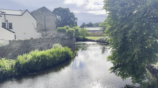 Flowing River Through Westport, Ireland