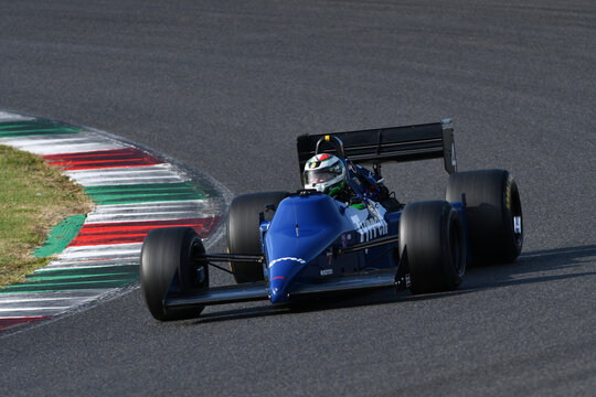 Scarperia, Italy - October 2th 2026: Tyrrell 014 of year 1985 ex Stefan Bellof drive by unknown in action during practice session at Mugello Circuit.