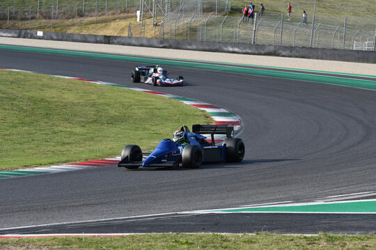 Scarperia, Italy - October 2th 2026: Tyrrell 014 of year 1985 ex Stefan Bellof drive by unknown in action during practice session at Mugello Circuit.