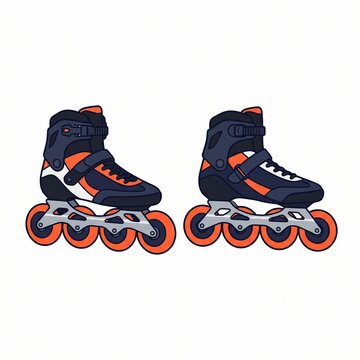 Inline skates cartoon isolated on white background