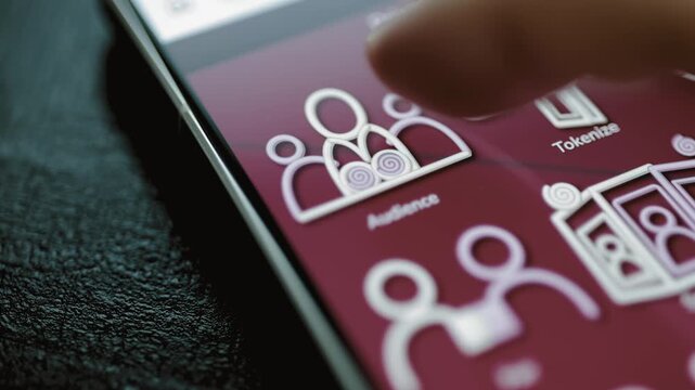 Audience profiles brighten on a burgundy privacy menu