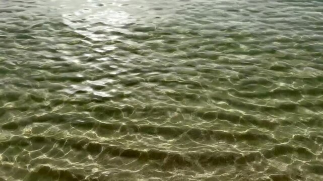 Sea surf on the Mediterranean Sea on the island of Mallorca,