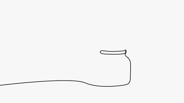 Continuous Line Art Animation Of Hand Dropping Coin Into Money Savings Jar