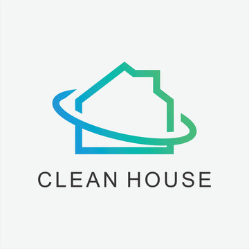 House cleaning service logo design Spring cleaning logotype