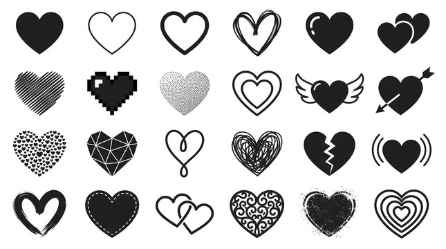 Diverse Heart Icon Set