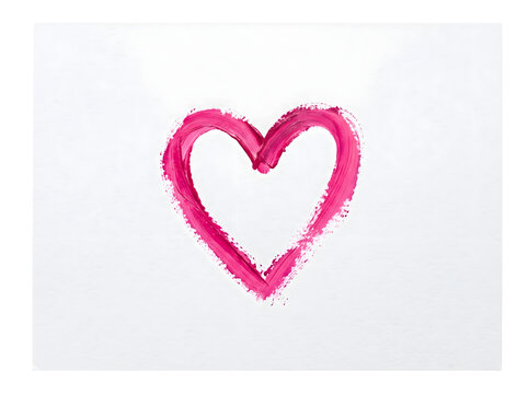 Pink lipstick heart shape