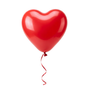Red heart balloon isolated