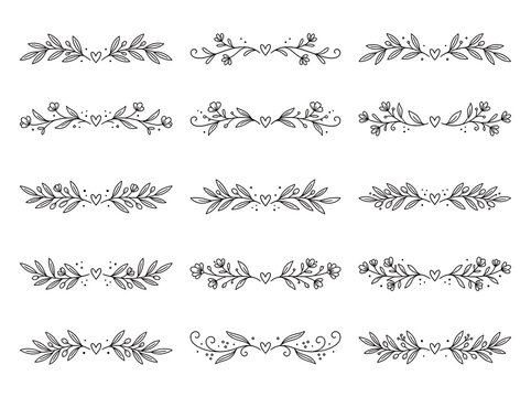 Elegant floral wedding ceremony divider clipart graphic elements for