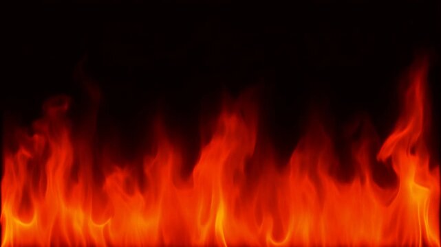黒背景に燃え上がる炎 炎エフェクト動画素材 4Kループ