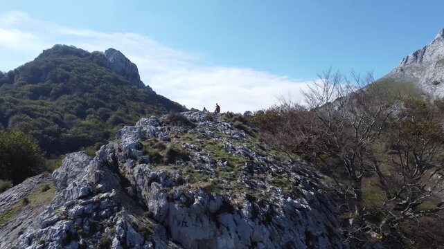aerial view of the basque mountains