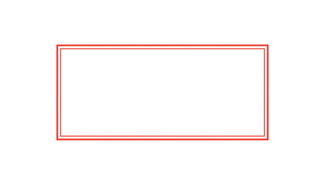 Minimalist red rectangular frame with a double-lined geometric border design for graphic layout elements