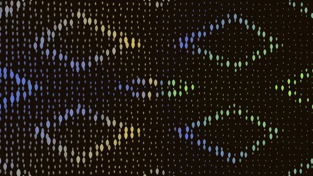 Abstract geometric halftone diamond pattern with glowing light effects