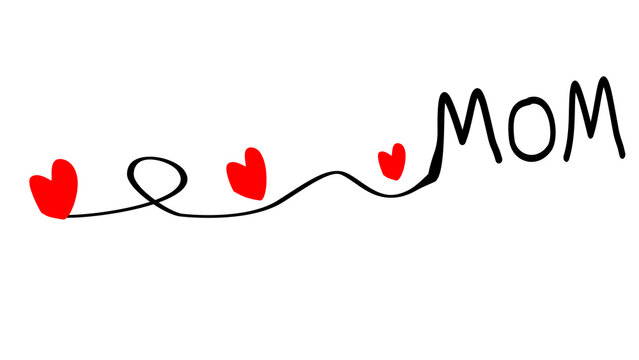 Una ilustraci&oacute;n con la palabra madre y varios corazones en un fondo transparente para ser utilizado el d&iacute;a de la madre 

