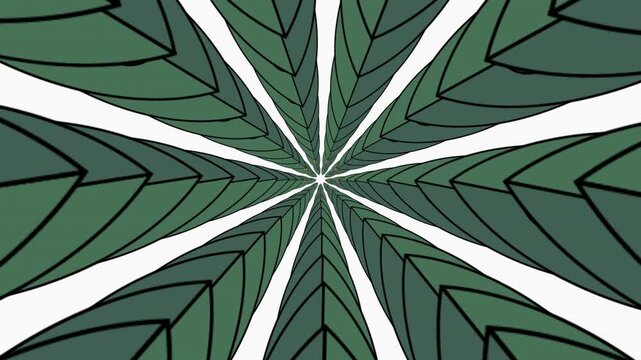 Seamless Loop Spring Leaf Blossom Motion Graphic, Solid Blue Background, Transition
