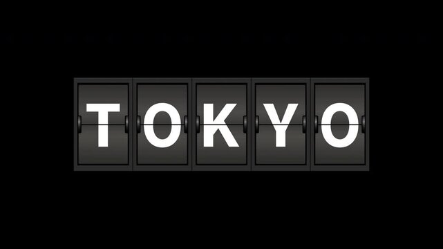 反転フラップ式表示_東京　Split flap display_TOKYO