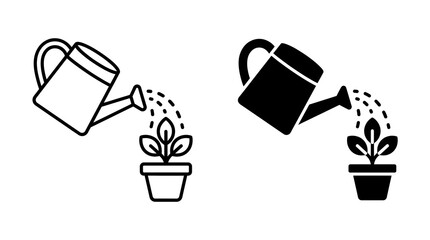 Watering Can and Potted Plant Icons © Dr