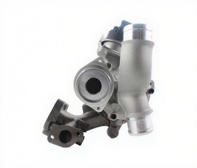 Brand new car turbocharger with electronic actuator isolated on white background © STREEM
